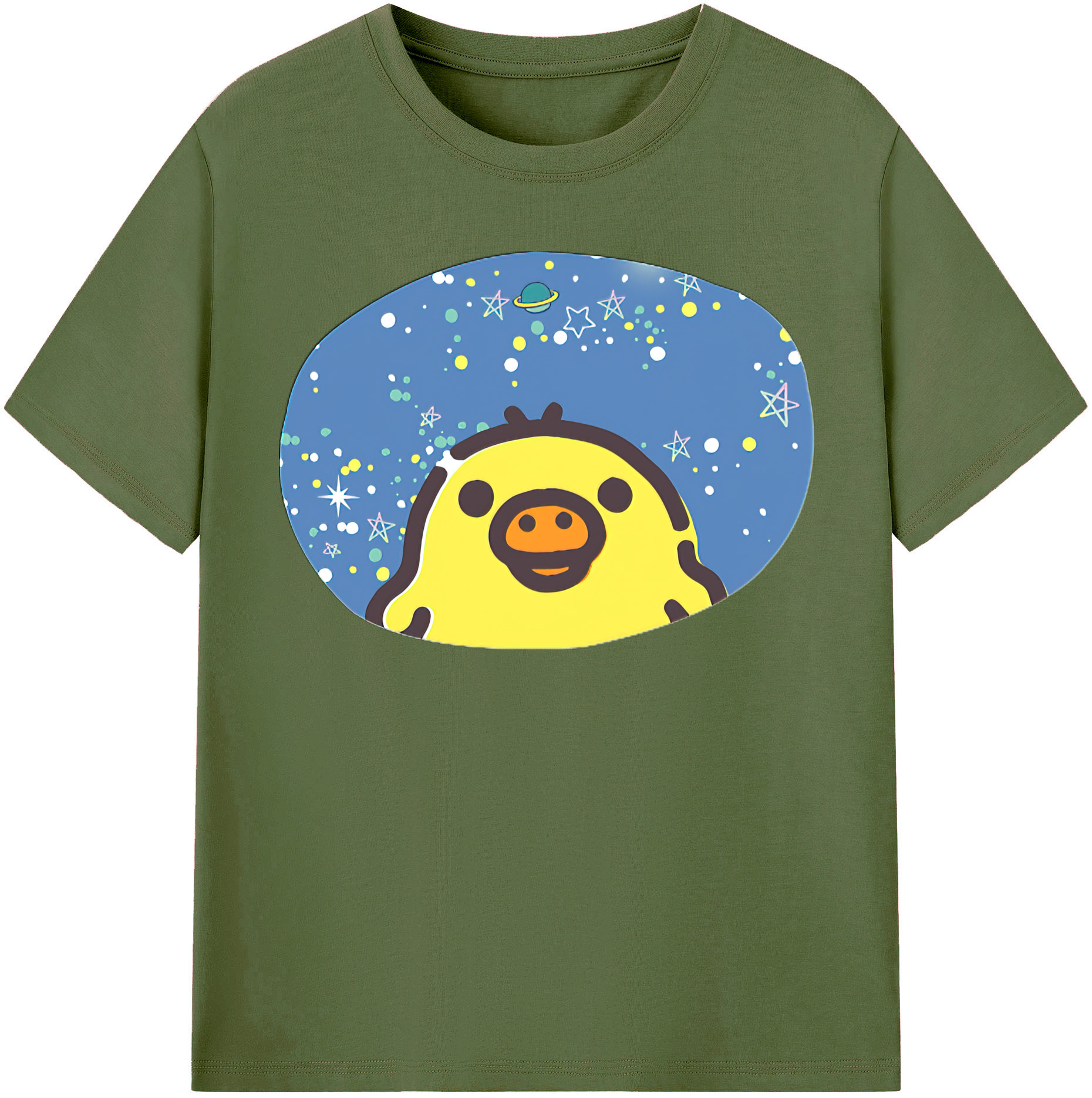 （画像用） リラックマ リラックマ キイロイトリ Rilakkuma Korilakkuma Kiiroitori 綿100％半袖Tシャツ（フロントプリント）